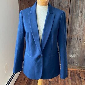 J Crew Parke Blazer Bi stretch women’s Navy Sz 8 EUC cotton blend
